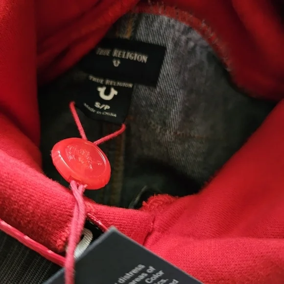 True Religion - NWT Vintage Denim Dress with Red Hoodie - Picture 6 of 15